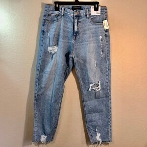 AEROPOSTALE Womens Blue Wash Distressed Mom Jeans Size 12R